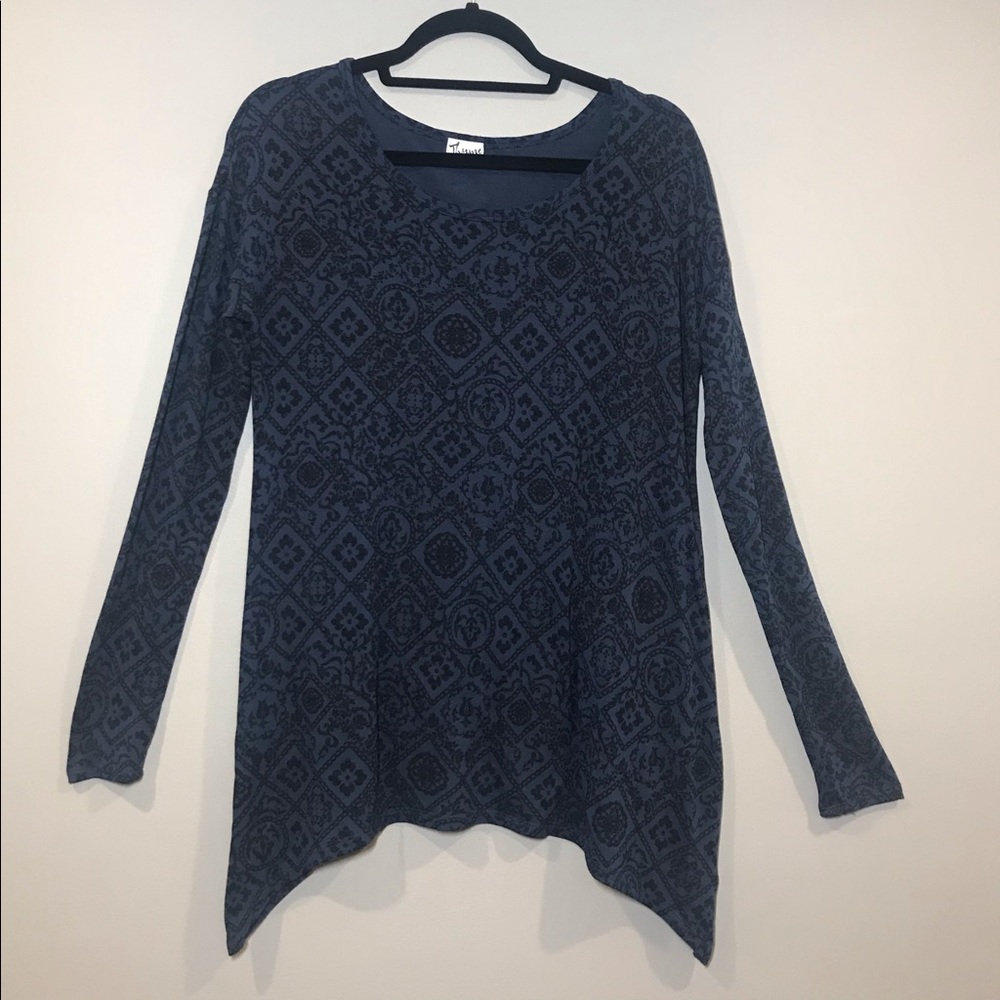 Thyme Navy & Black Patterned Long Sleeve Top